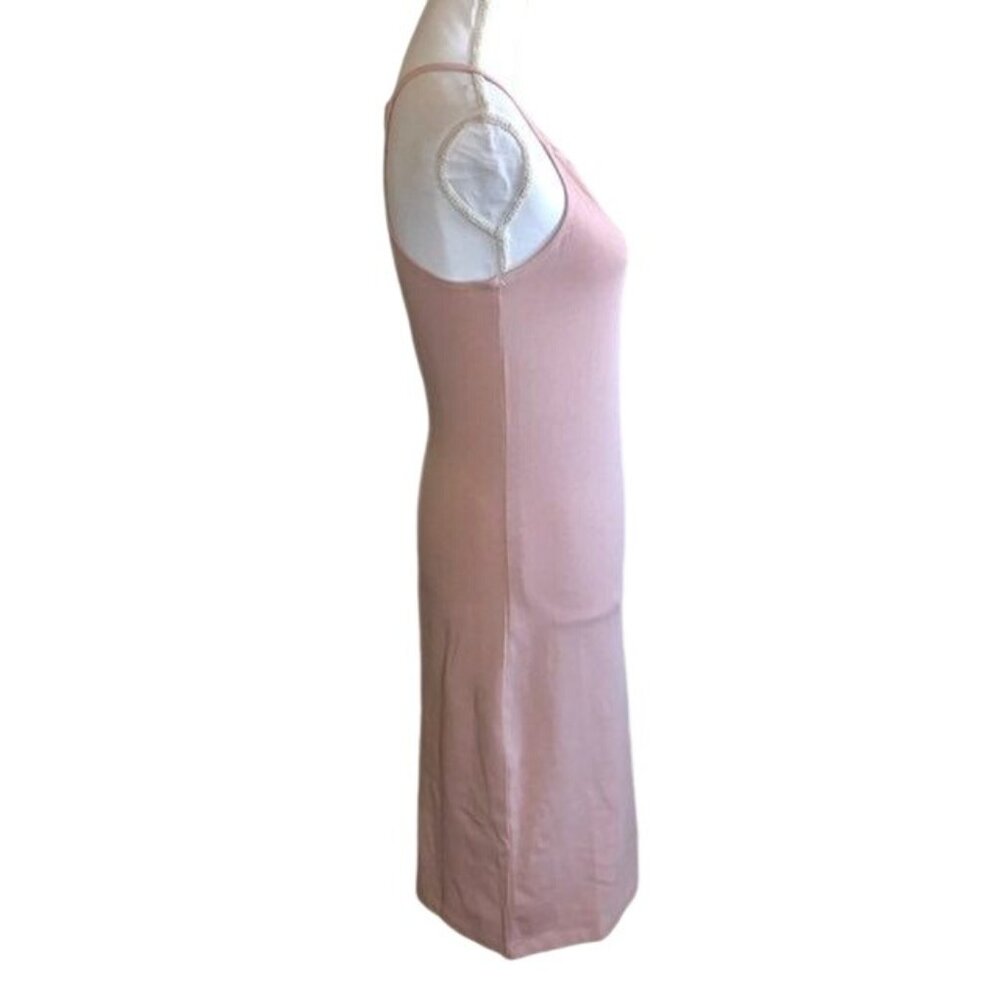 Nike Cotton Tank Dress Womens M Pink Metallic Logo Bodycon NWT Summer - Picture 6 of 13